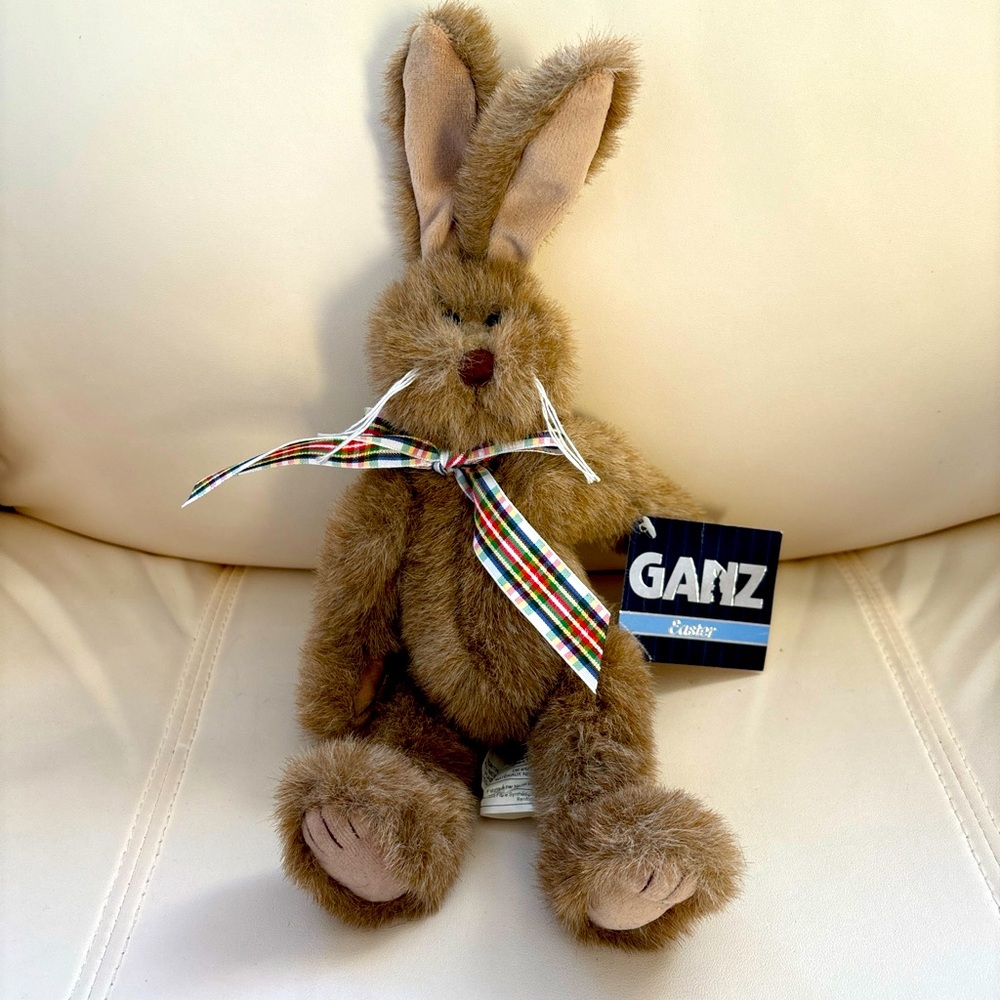 1999 Ganz Sigmund Easter Bunny Rabbit Fully Jointed Stuffed Brown Fur 12"